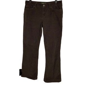 Eddie Bauer Women's Size 6S Brown Corduroy Chino Pants 30X28 Flared Leg